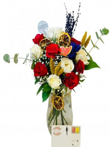 11 White and Red Rose