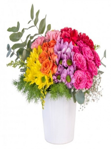 Seramikte Renkli Çiçekler