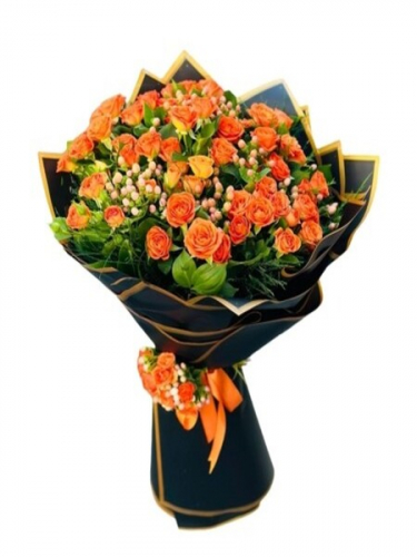 Vip Turuncu Gül Buketi