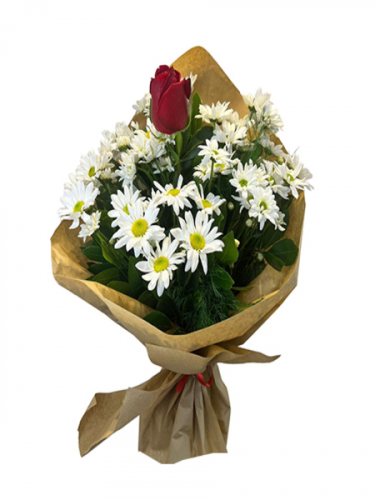 Papatya Tek Gül Buketi