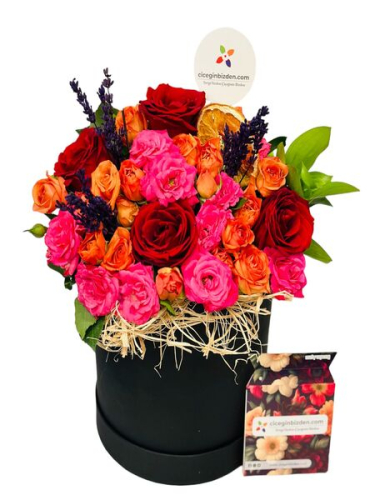 Siyah Kutuda Renkli Güller